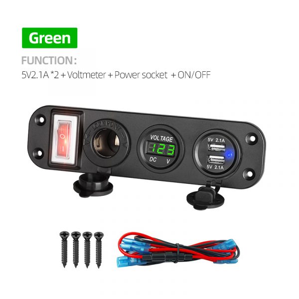 Car mobile charger with rocker panel switches