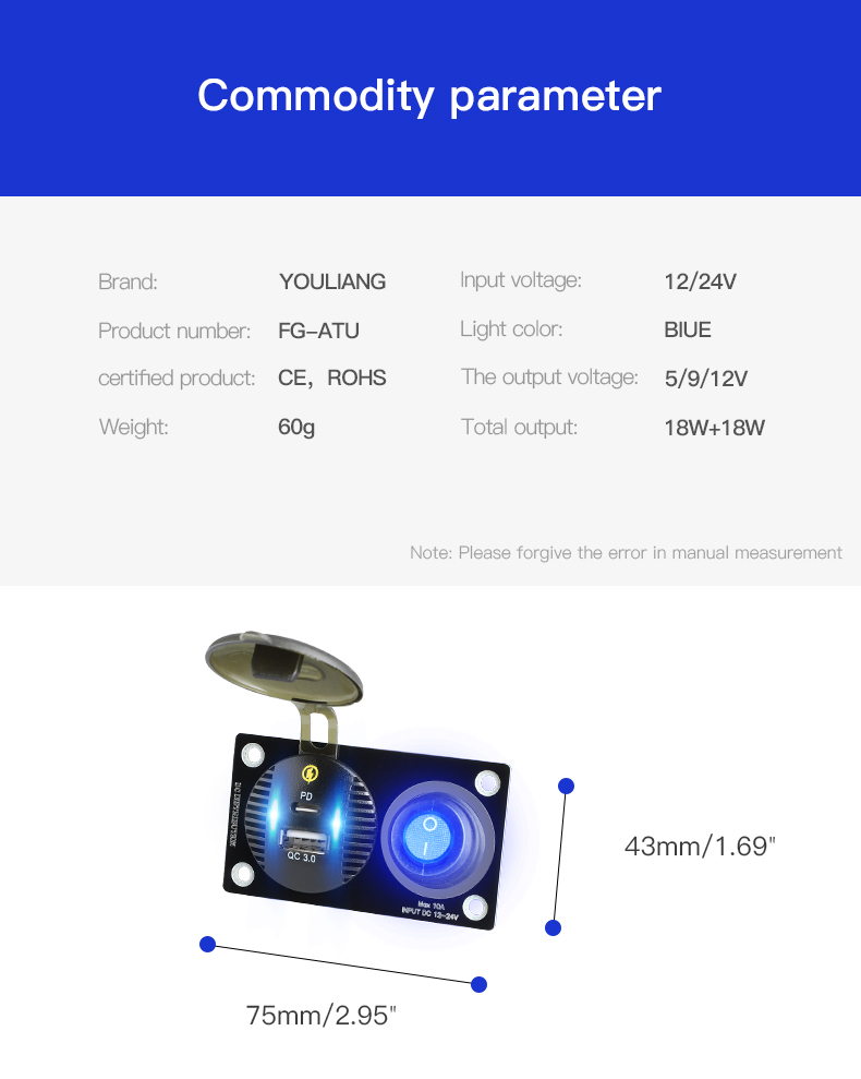 Switch panel jeep with superfast charger