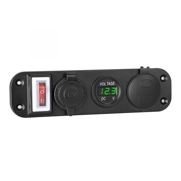 12v digital voltmeter PD car charger with on-off switch