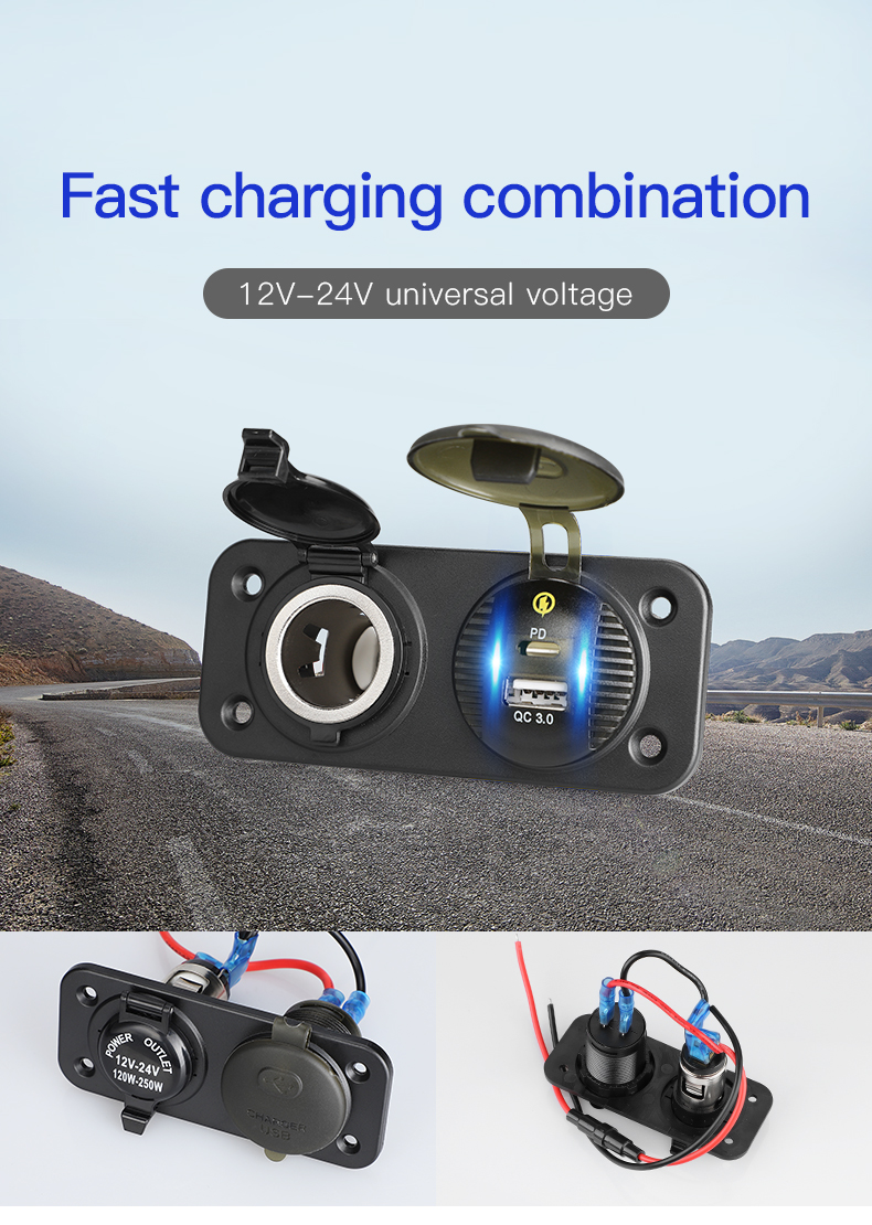 Fast car charger for iphone cigarette lighter car