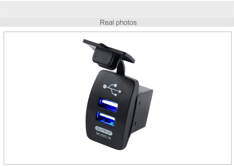 Square 12v usb car charger