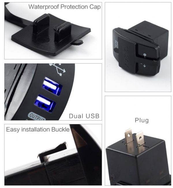 Square 12v usb car charger