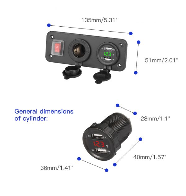 USB car charger adapter cigarette lighter adapter