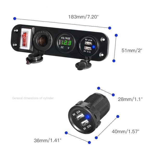 Car mobile charger with rocker panel switches