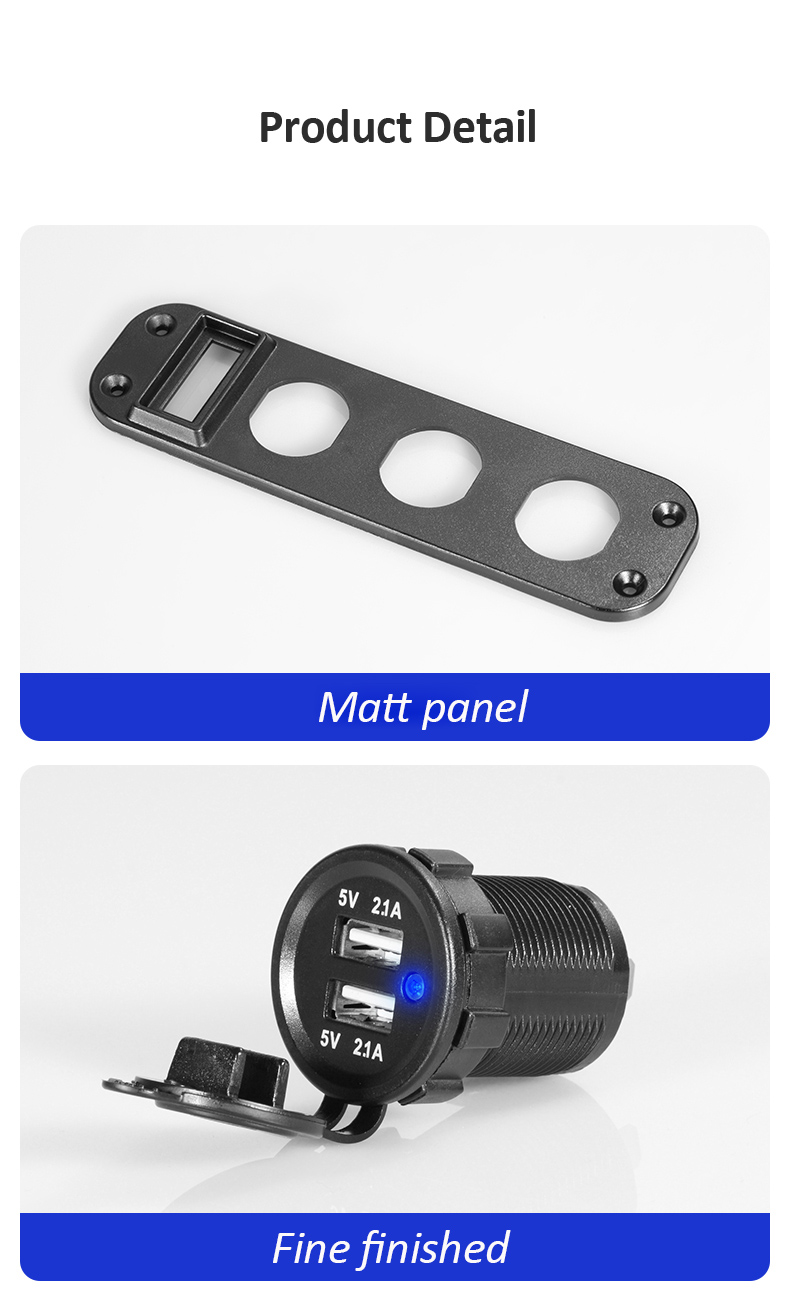 Car mobile charger with rocker panel switches