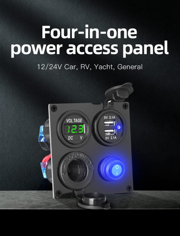 Switch panel for car with car charger adapter to plug