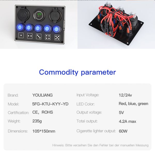 RV switch panel