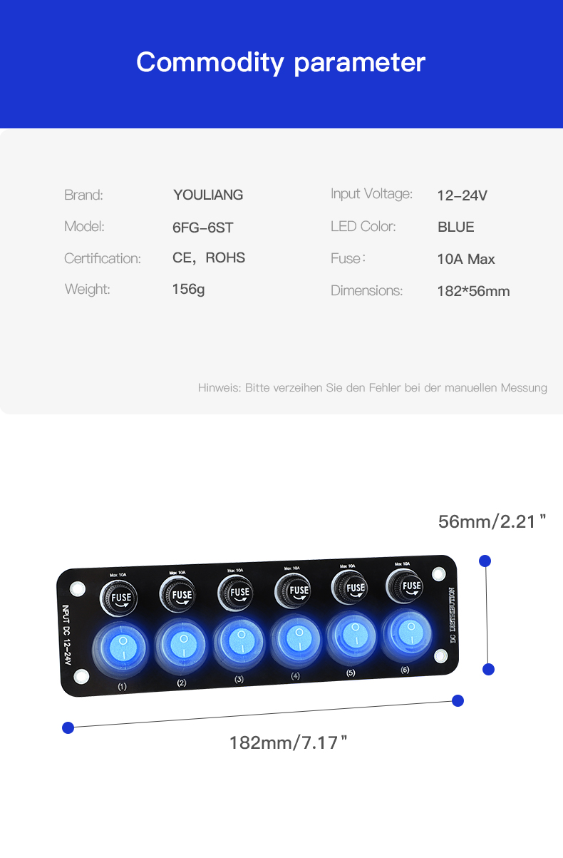 Custom marine switch panel