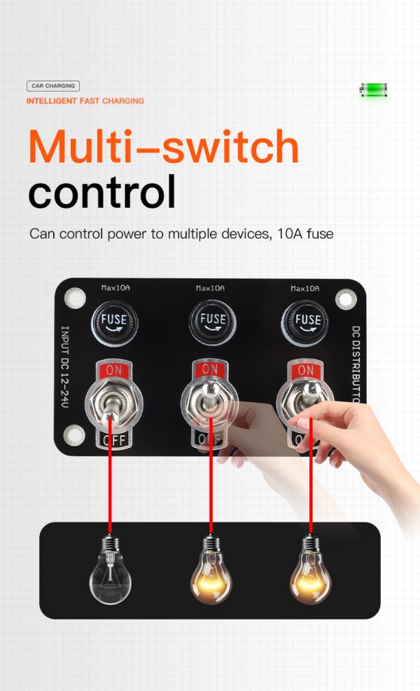 Toggle switch panel for car