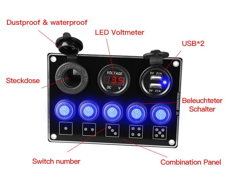 marine rocker switch panel