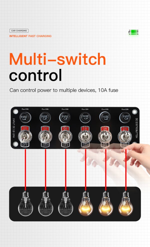 Push button marine switch panel