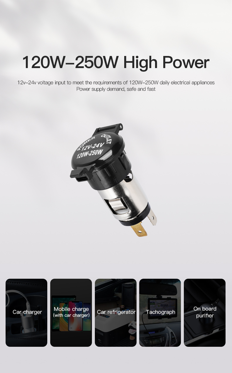 12 volt cigarette lighter plug super fast car charger