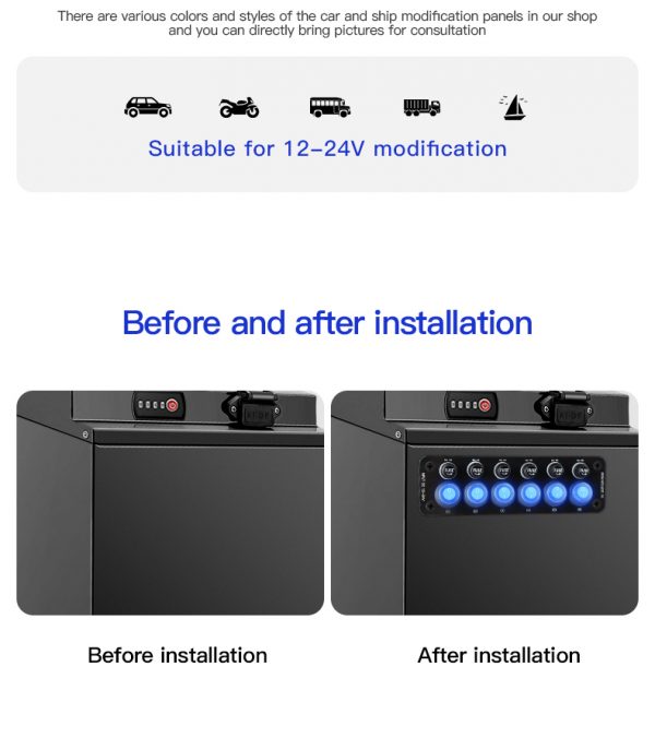 Custom marine switch panel